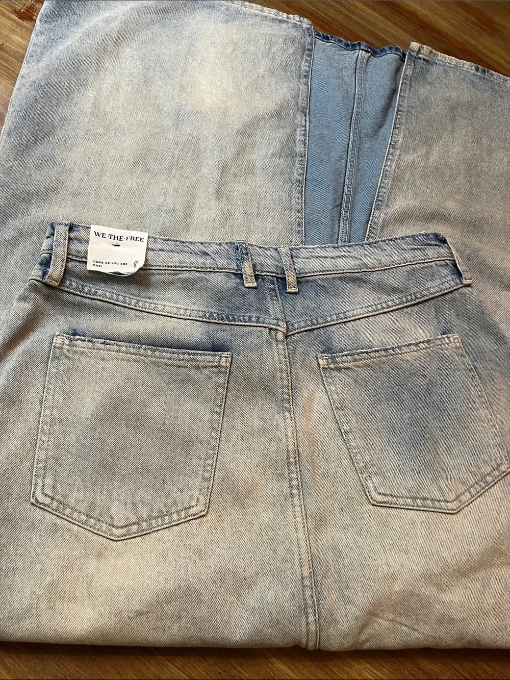 New WE THE PEOPLE Come as you are Denim Maxi Skirt Sz 8